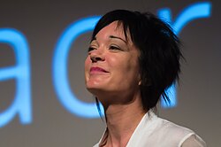 Sue Gardner, first executive director, in 2013 at Wikimania