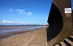 The sea wall and defences at Burnham-on-Sea