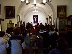 View of Constitution Hall and a reproduction of the 1853 enactment ceremony.
