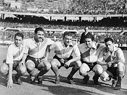 La Máquina in 1947: from left to right: Reyes, Moreno, Di Stéfano, Labruna and Loustau