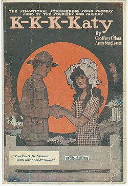 A poster for "K-K-K-Katy," a popular novelty song released in 1918