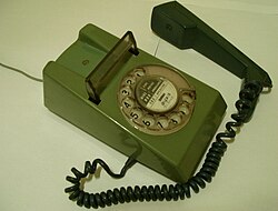 Off hook telephone.