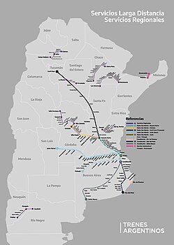 Argentina rail passenger services as of 2023