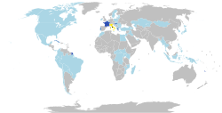 Map indicating countries visited by Francis as pope