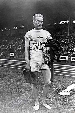 Paavo Nurmi, legendary Finnish middle-distance and long-distance runner, nicknamed the "Flying Finn", set 22 world records at distances between 1500 m and 20 km, winning nine gold and three silver medals in the 1920 through 1928 Olympic Games.