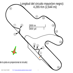 Map of the Autódromo Roberto José Mouras track