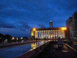 The Flag Memorial at night