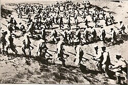 Italian marines on the Libyan coast in 1911 during the Italo-Turkish War