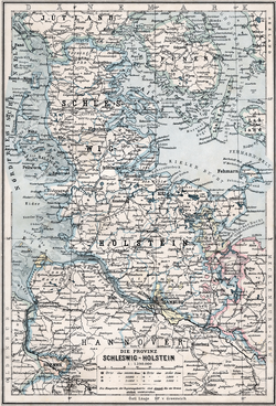 Map of the Province of Schleswig-Holstein, as of 1905