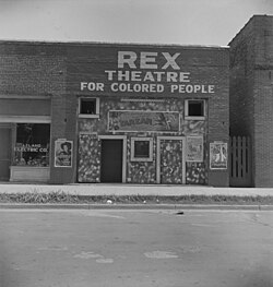 The Rex theater for colored people, Leland, Mississippi, 1937