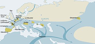 Expansion of early modern humans from Africa through the Levant.