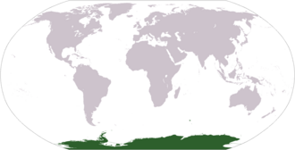 The Antarctic realm (in green)