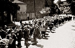 Ukrainian Ostarbeiters from Kyiv Oblast depart to Nazi Germany to serve as labor force, 1942