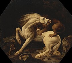 Horse Attacked by a Lion (1768–69), oil on panel, 25.7 x 29.5 cm., Yale Center for British Art