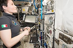 Samantha Cristoforetti on the Biolab in the Columbus module