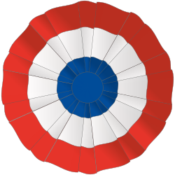 The cockade of France, which originated and spread among the revolts of the French Revolution