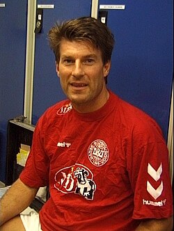 Laudrup during his time as assistant manager of Denmark in 2000