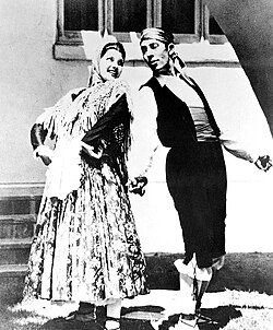Margarita Cansino (later known as Rita Hayworth) with her father and dance partner Eduardo Cansino, 1933