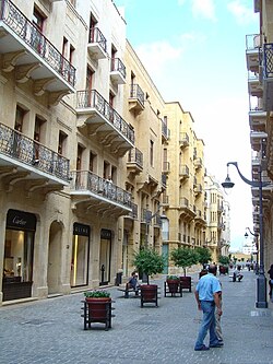 A pedestrian street in the Beirut city center