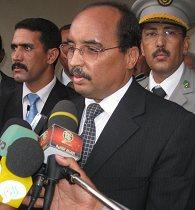 Mohamed Ould Abdel Aziz in his hometown, Akjoujt, on 15 March 2009.