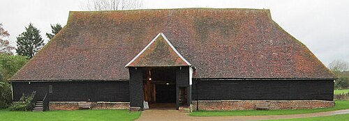 The Barley Barn at Cressing, Essex, built around 1220; its name means "barley barley-store".[3]