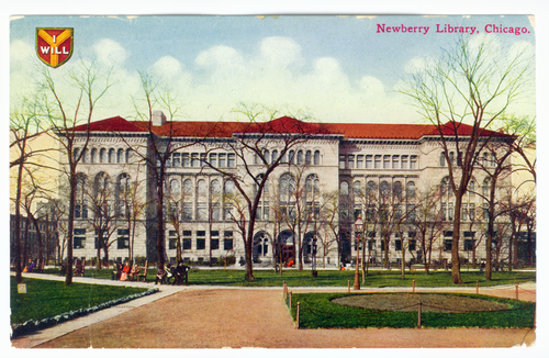 Library from Washington Square on a c. 1910 postcard
