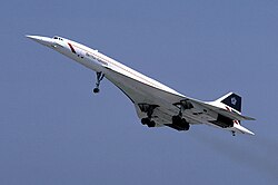 The Concorde supersonic transport aircraft