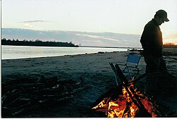 Campsite at the river in Arkansas