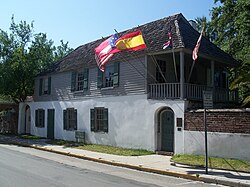 Gonzalez–Alvarez House, St. Augustine, Florida, built 1723, Spanish colonial