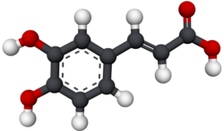 3D ball-and-stick model of caffeic acid