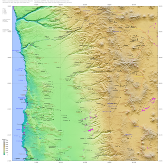 Iquique geographical position in the Region of Tarapaca.