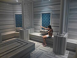 A modern hotel hammam catering to tourists in Istanbul