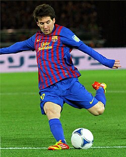 Lionel Messi has won the award a record four times.[112]