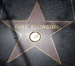 Ellington's star on the Hollywood Walk of Fame at 6535 Hollywood Blvd.