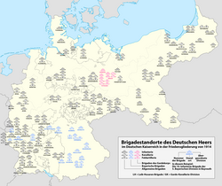 German Army positions, 1914