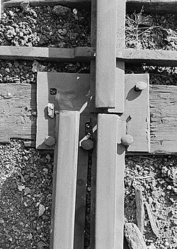 Closeup of a stub switch in Pennsylvania