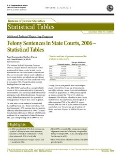 Felony Sentences in State Courts, a study by the United States Department of Justice