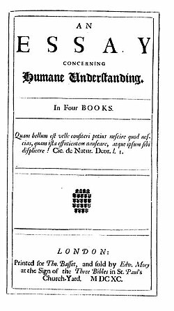 John Locke's 1690 An Essay Concerning Human Understanding