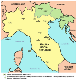 German military operational zones (OZAV/OZAK) under direct German administration