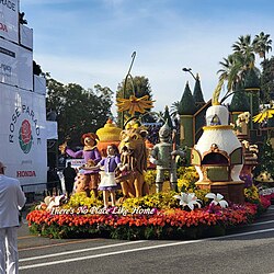 A The Wizard of Oz-themed float at the 2023 Rose Parade in Pasadena, California.