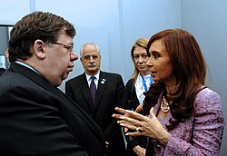 President Cristina Fernández de Kirchner with Irish prime minister Brian Cowen