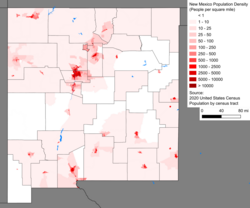 New Mexico population density map