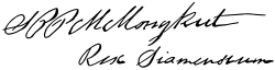SPPM Mongkut Rex Siamensium, King Mongkut's signature