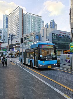 Electric city bus in Busan