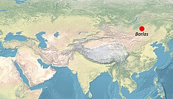 Original location of Timur's Mongol Barlas tribe