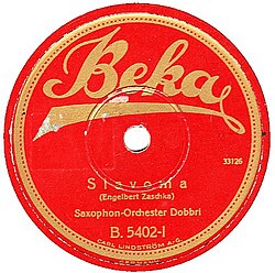 Slawoma - Der neueste Tanz (Slavoma) by Engelbert Zaschka. Saxophon-Orchester Dobbri of Berlin, 1925