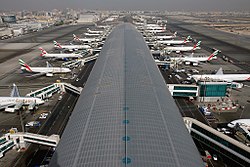 Dubai International Airport is the busiest airport in the world by international passenger traffic.[232]