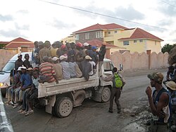 Haitian workers being transported in Punta Cana, the Dominican Republic