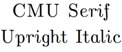 Computer Modern's 'upright italic' font