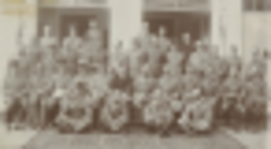 General Sir O'Moore Creagh, the C-in-C, India, and members of his staff, c. 1910. Major General Douglas Haig is sat in the second row, seventh from the left.